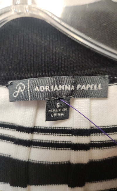 Adrianna Papell Women's Size S White & Black Short Sleeve Top