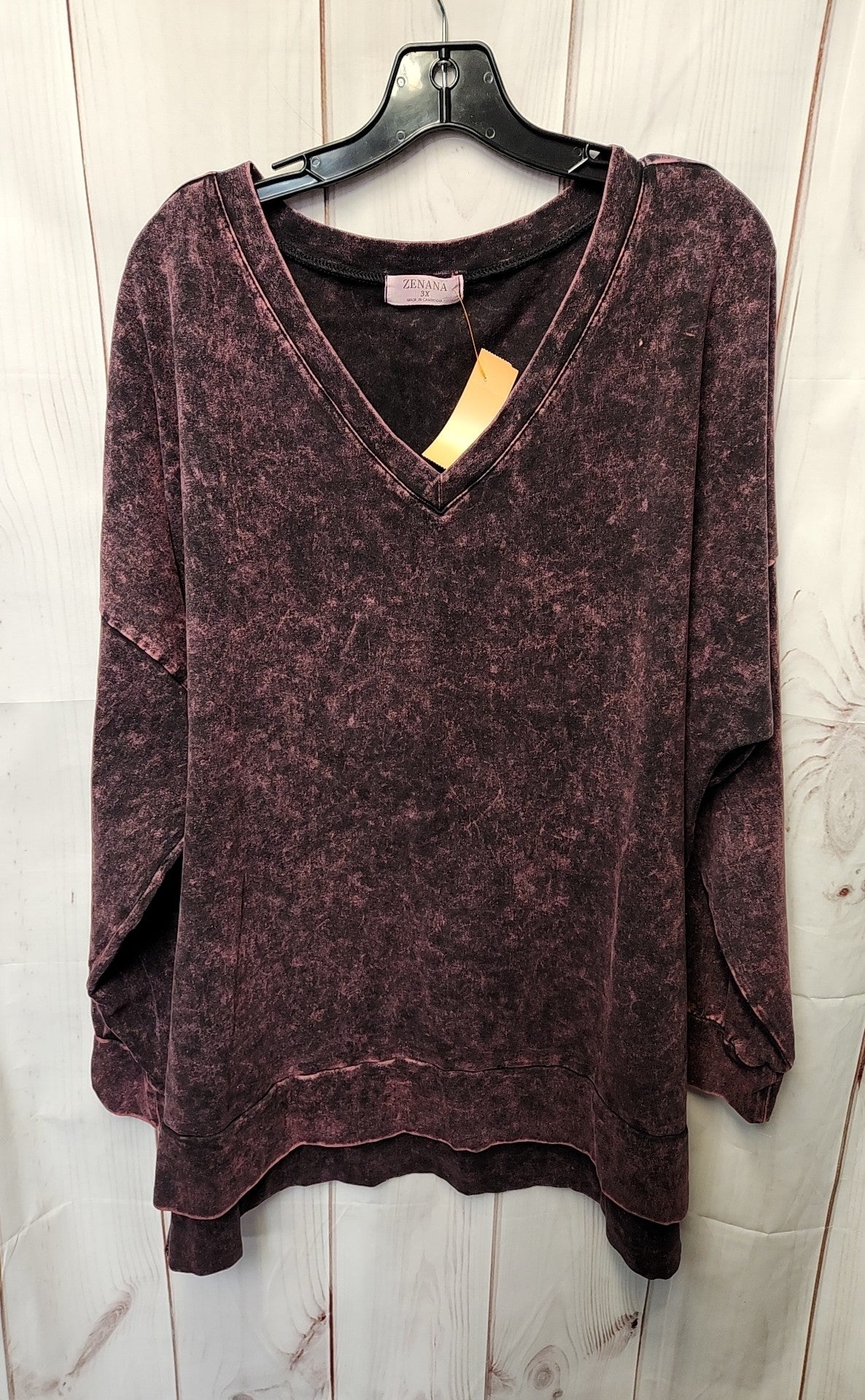 Zenana Women's Size 3X Purple Long Sleeve Top