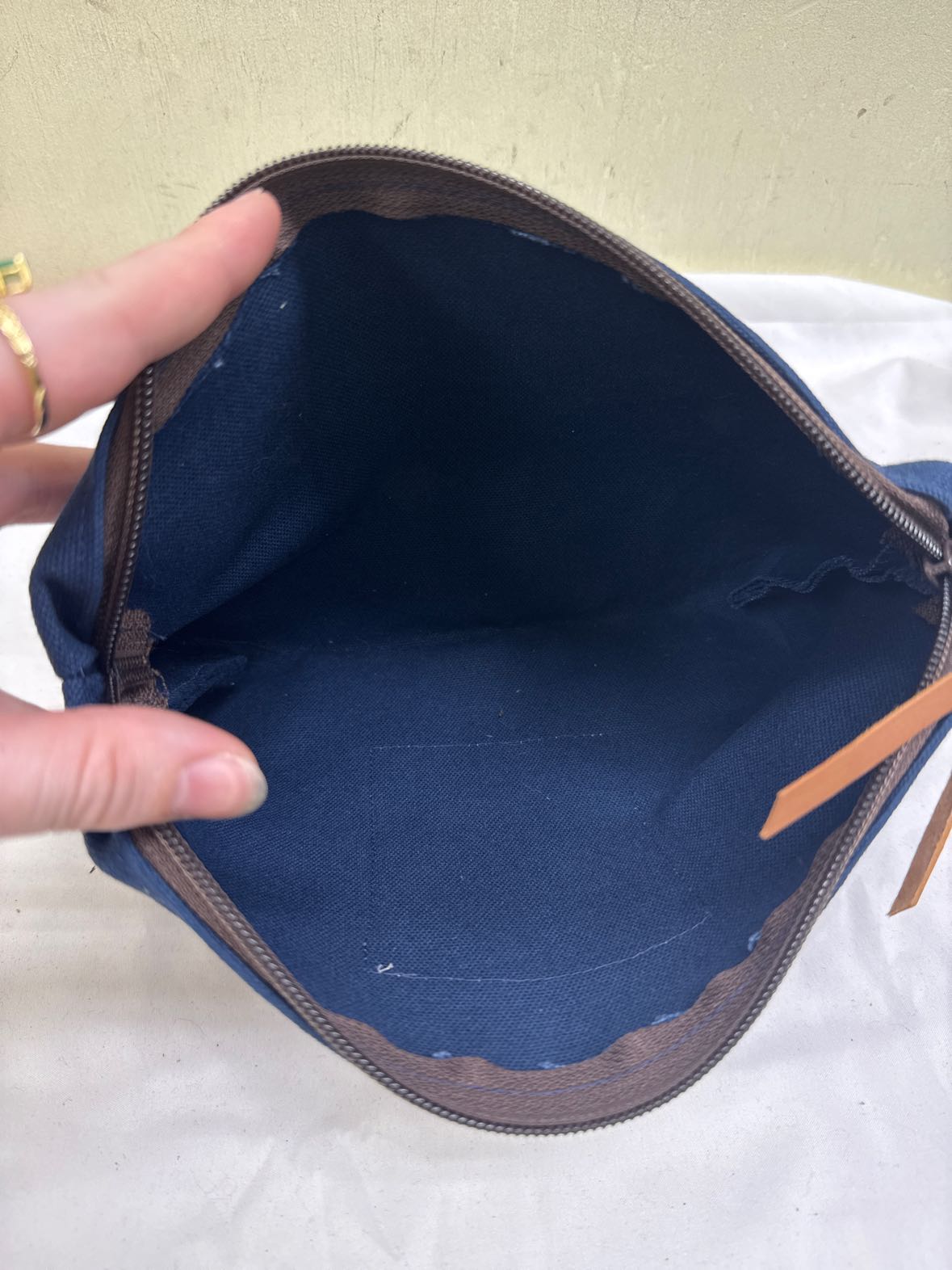 Rebecca Ray D-Ring Navy Cosmetic Bag Pouch