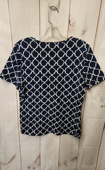 Talbots Women's Size L Navy Short Sleeve Top