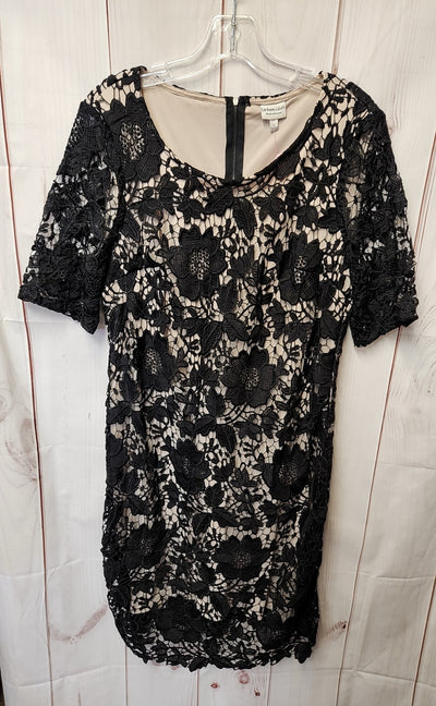 Urban Girl Women's Size L Black & Beige Lace Floral Dress