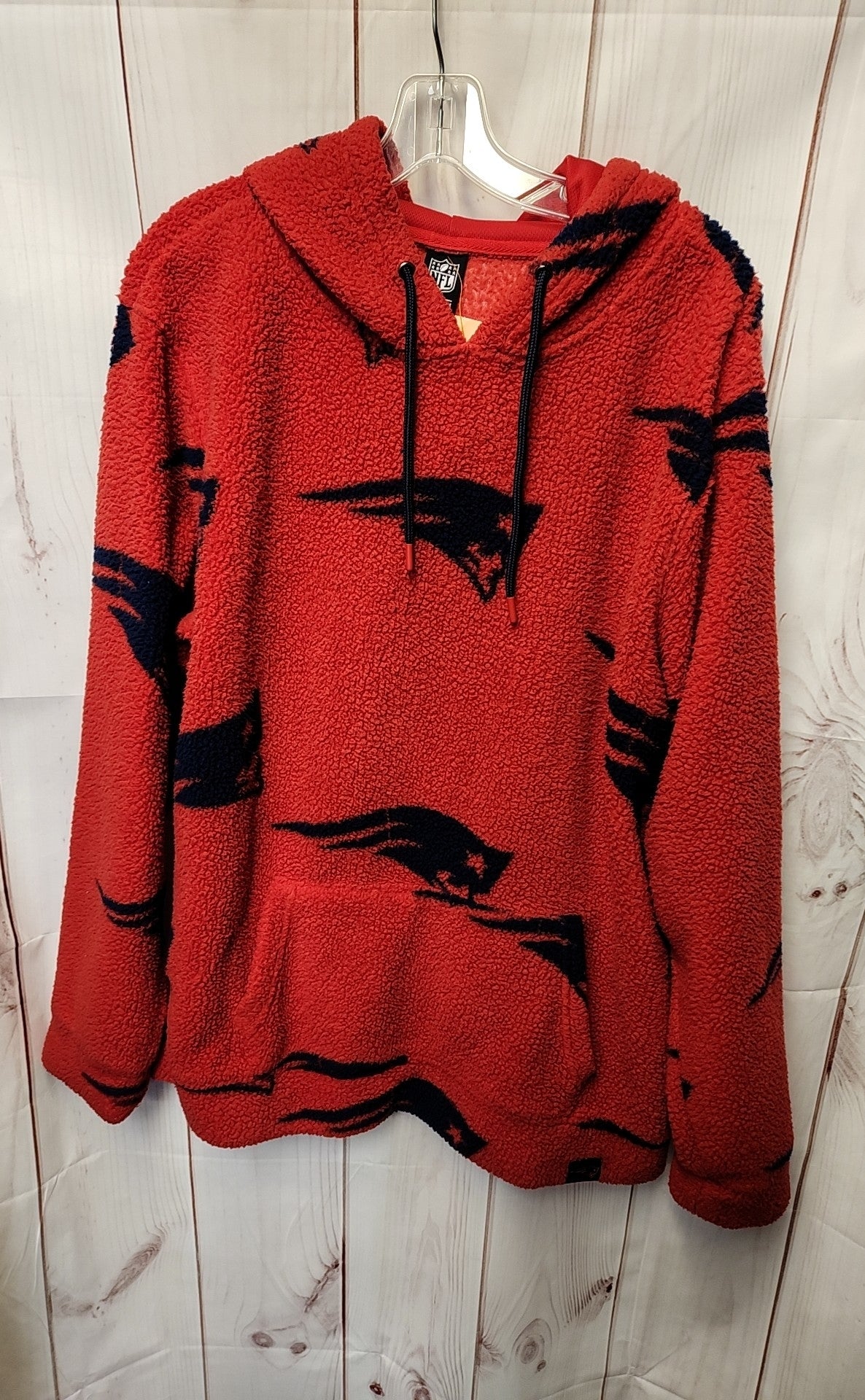 Patriots Men's Size L Red Hooded Sweatshirt