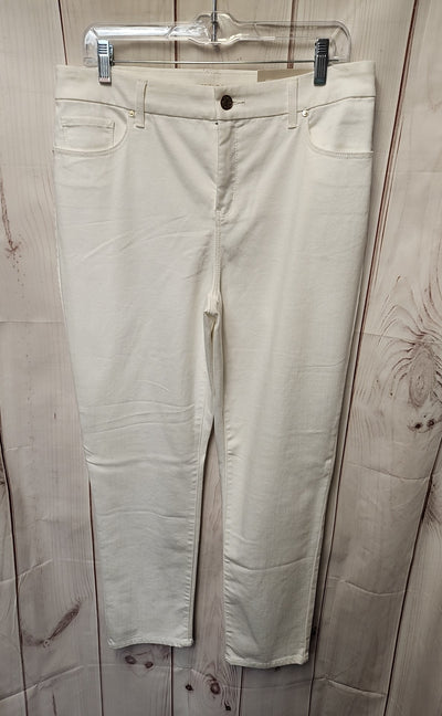 NWT Chico's Women's Size 10 White Pants Girlfriend Slim Leg Ankle