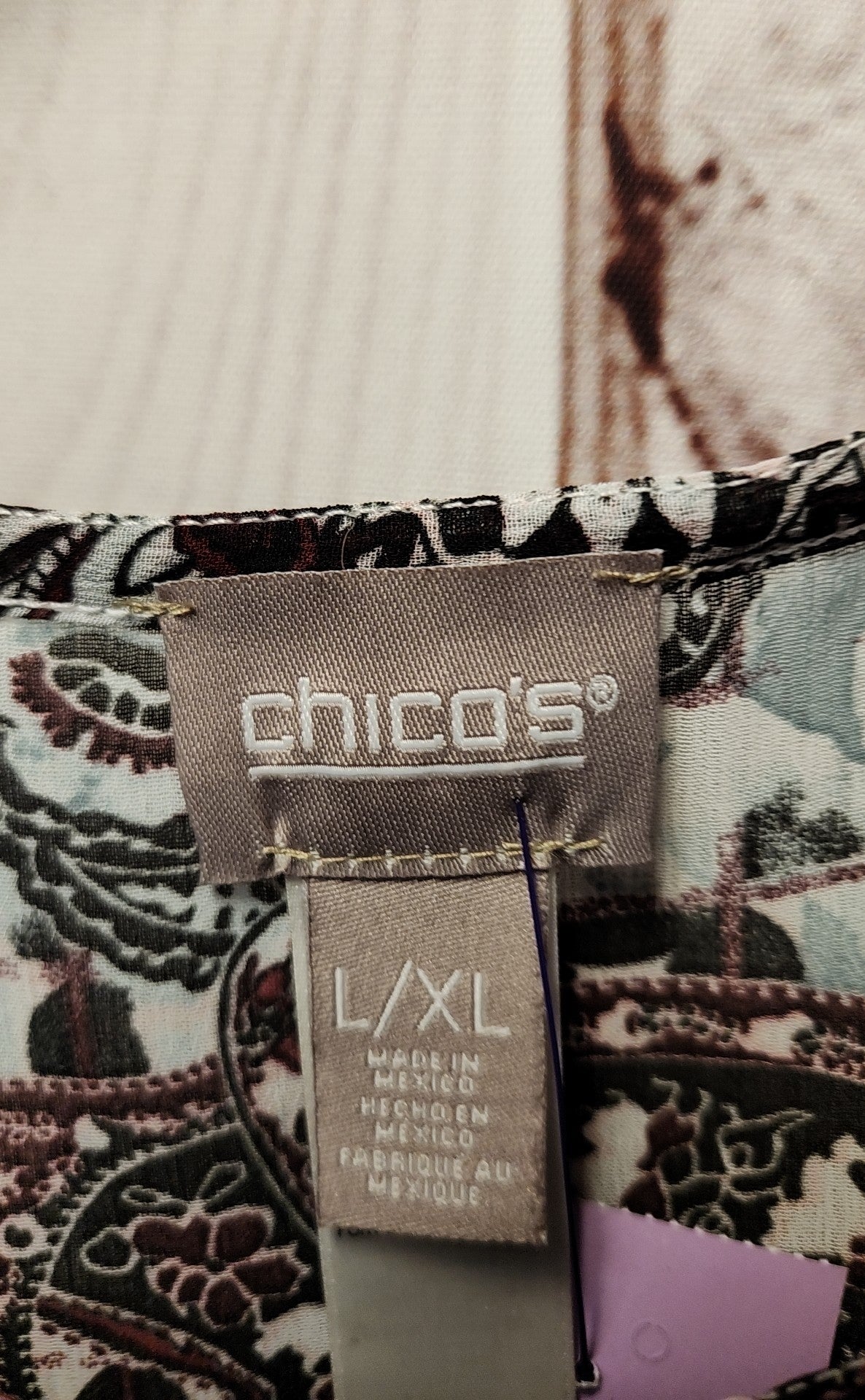 Chico's Women's Size Large/X-Large Blue & Red Poncho