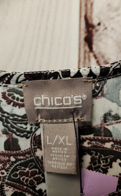 Chico's Women's Size Large/X-Large Blue & Red Poncho