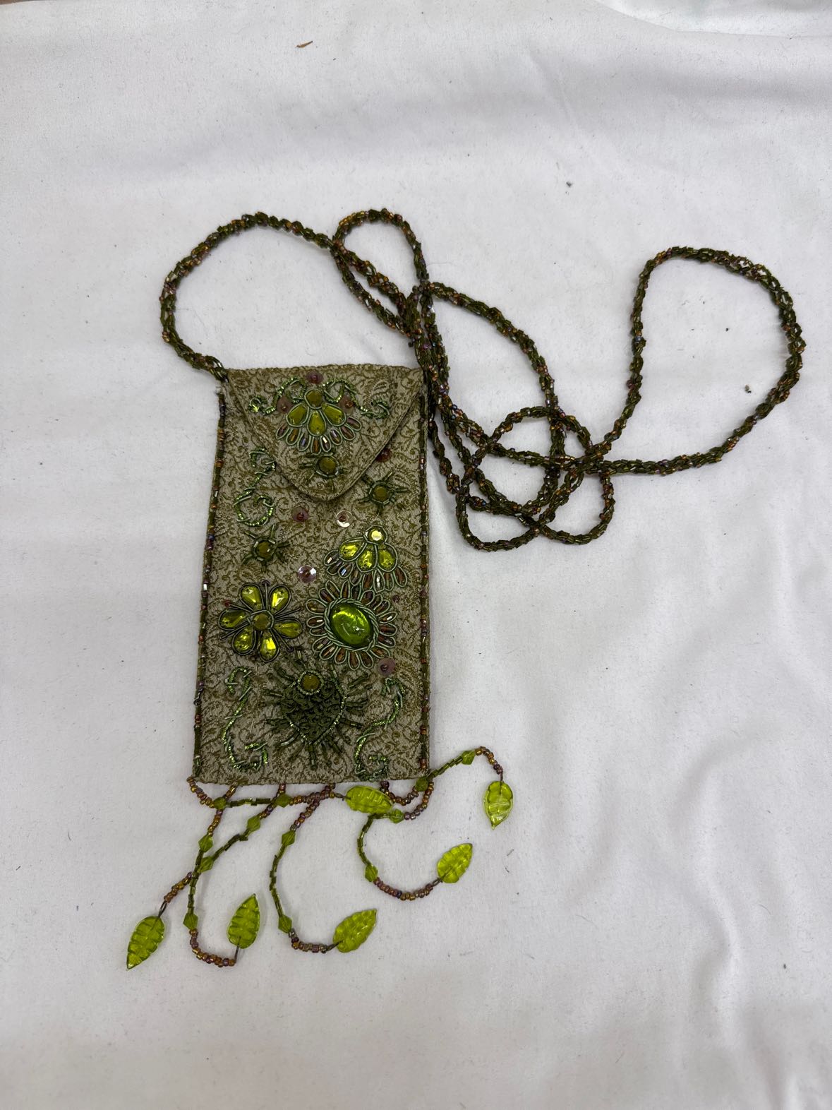 Green Beaded Purse Bag