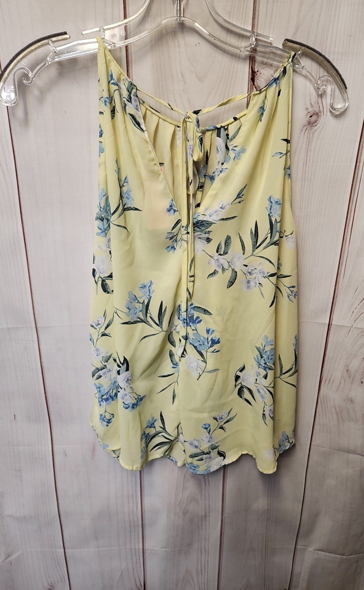 Lush Women's Size S Yellow Floral Sleeveless Top