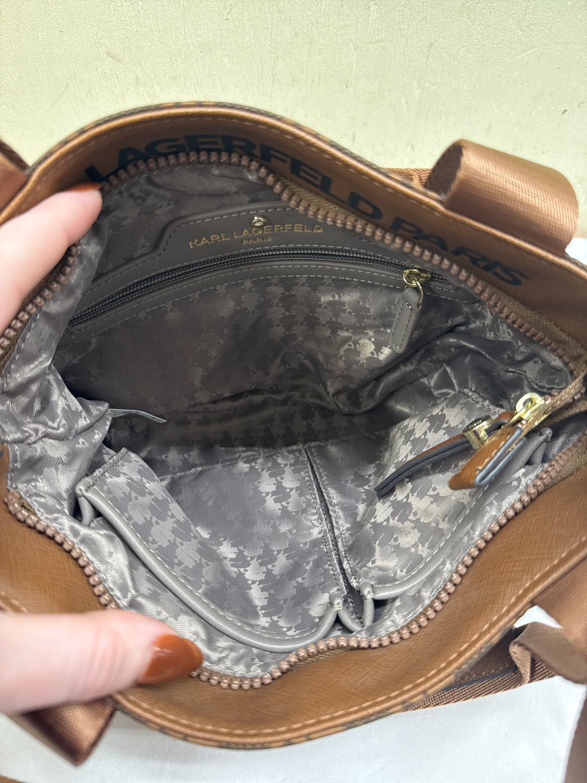 Karl Lagerfeld Brown Mini Tote Bag