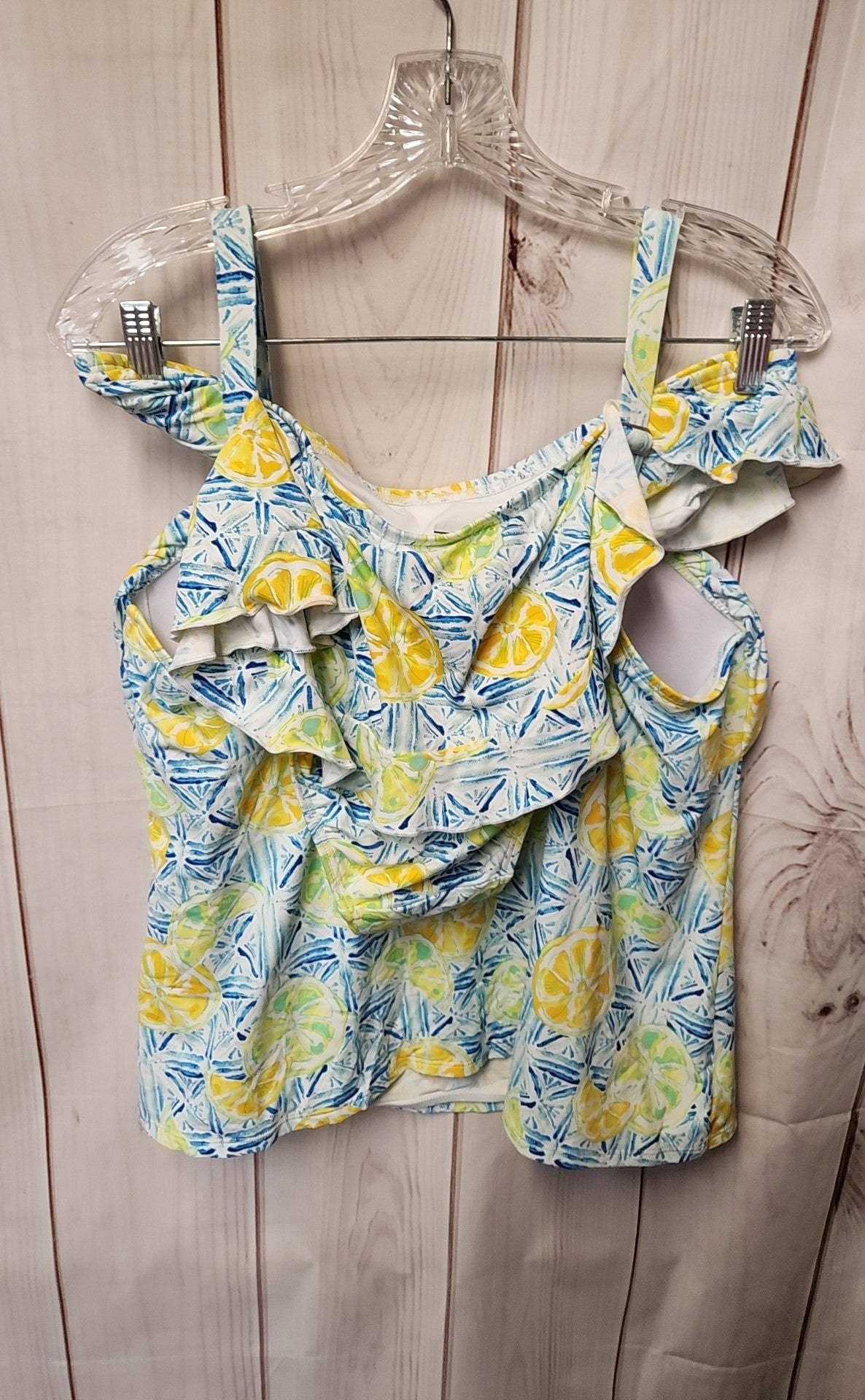 Lands End Women's Size 18 Blue & Yellow Tankini