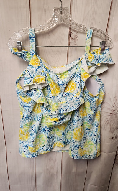 Lands End Women's Size 18 Blue & Yellow Tankini
