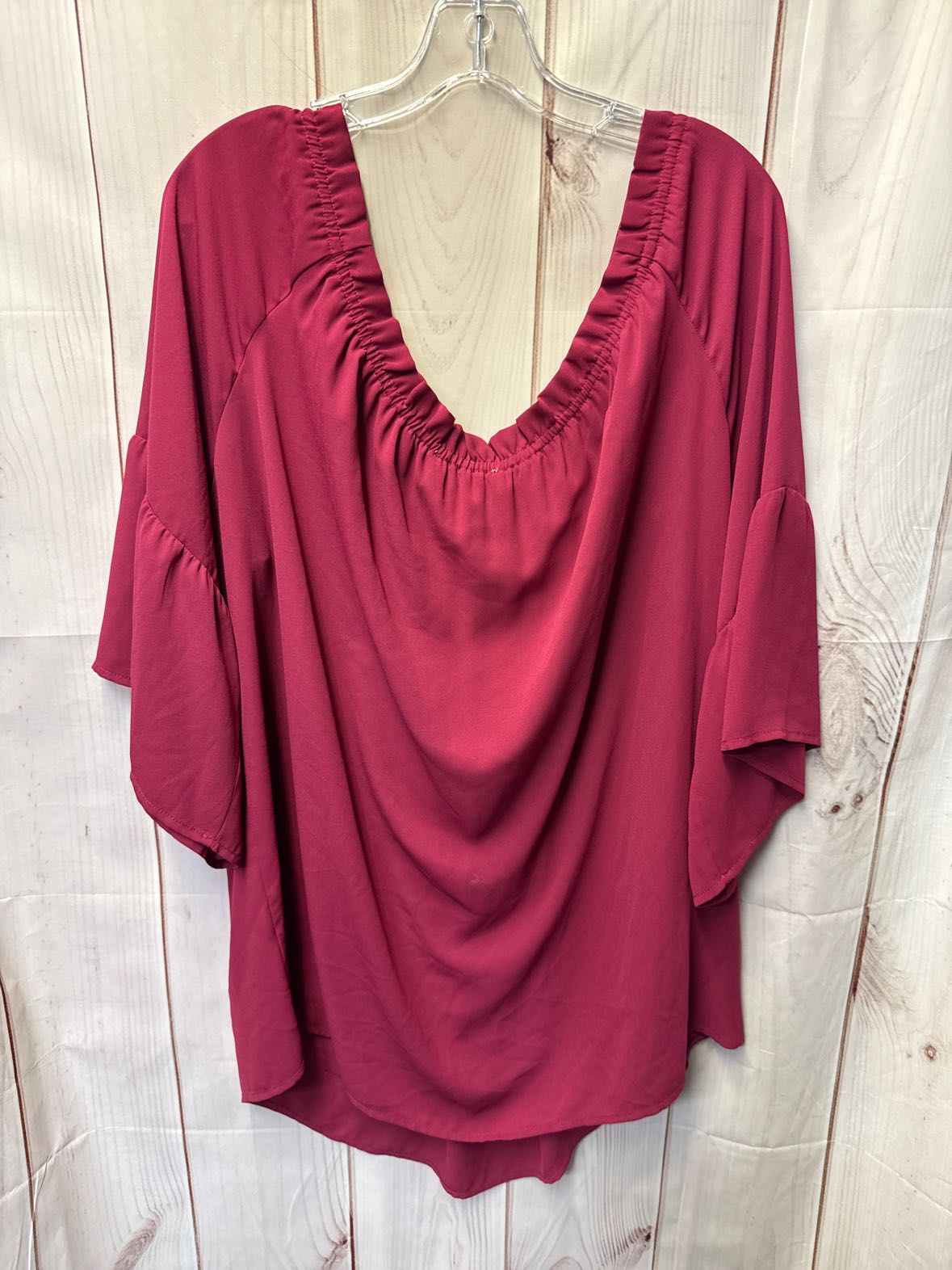 Violet & Claire Women's Size 2X Maroon Short Sleeve Top