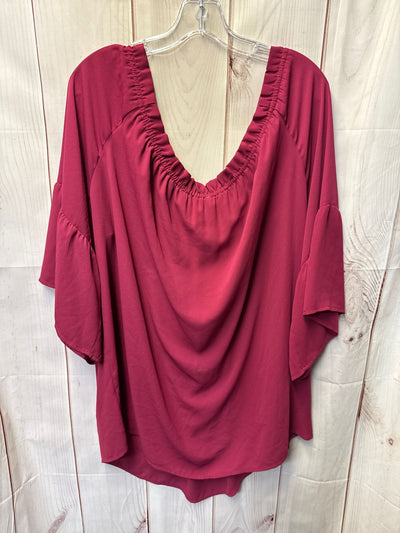 Violet & Claire Women's Size 2X Maroon Short Sleeve Top