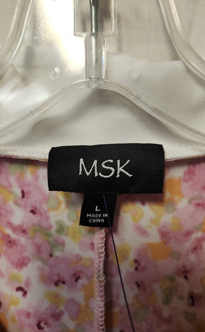 Msk Women's Size L Pink Floral Dress