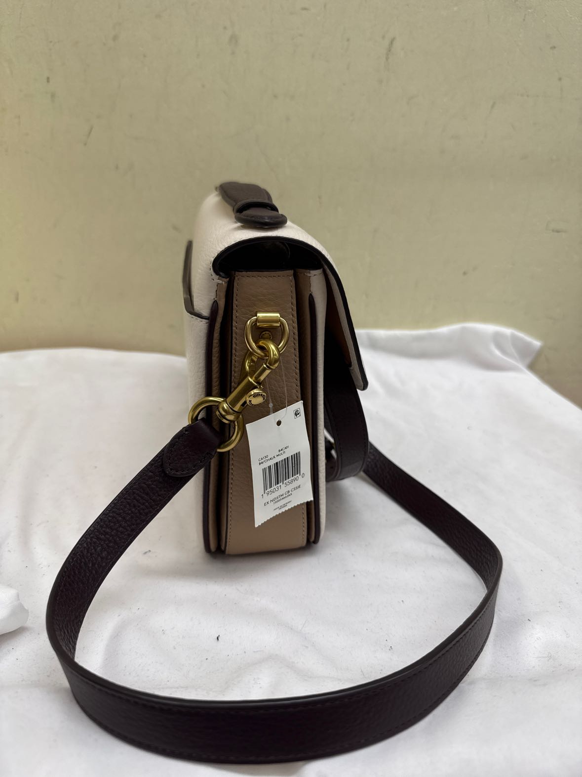 NWT Coach Cassie Crossbody Bag 19 White Leather Purse Bag