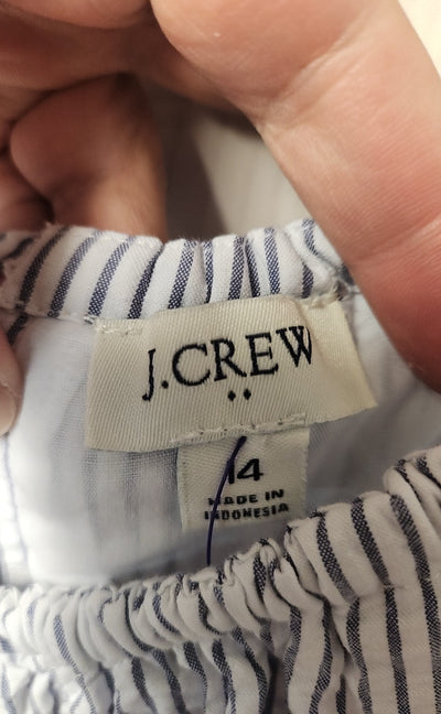 J Crew Women's Size 14 White & Blue Dress