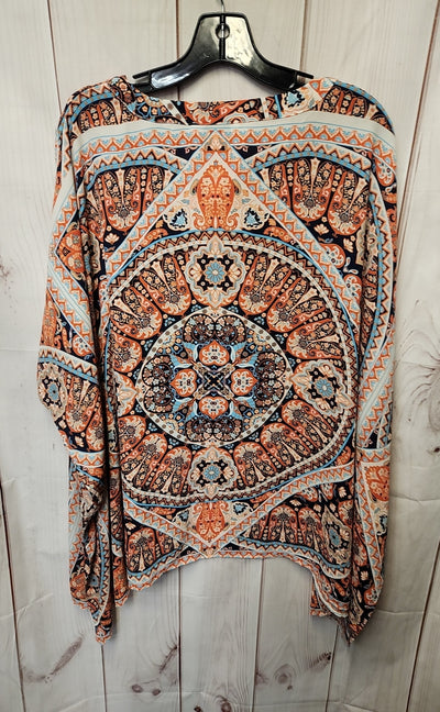 Rose & Olive Women's Size 2X/3X Orange Poncho