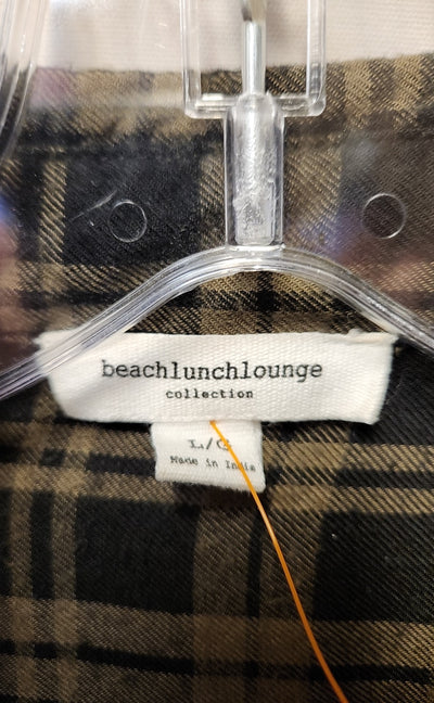 Beach Lunch Lounge Women's Size L Black & Green Long Sleeve Top