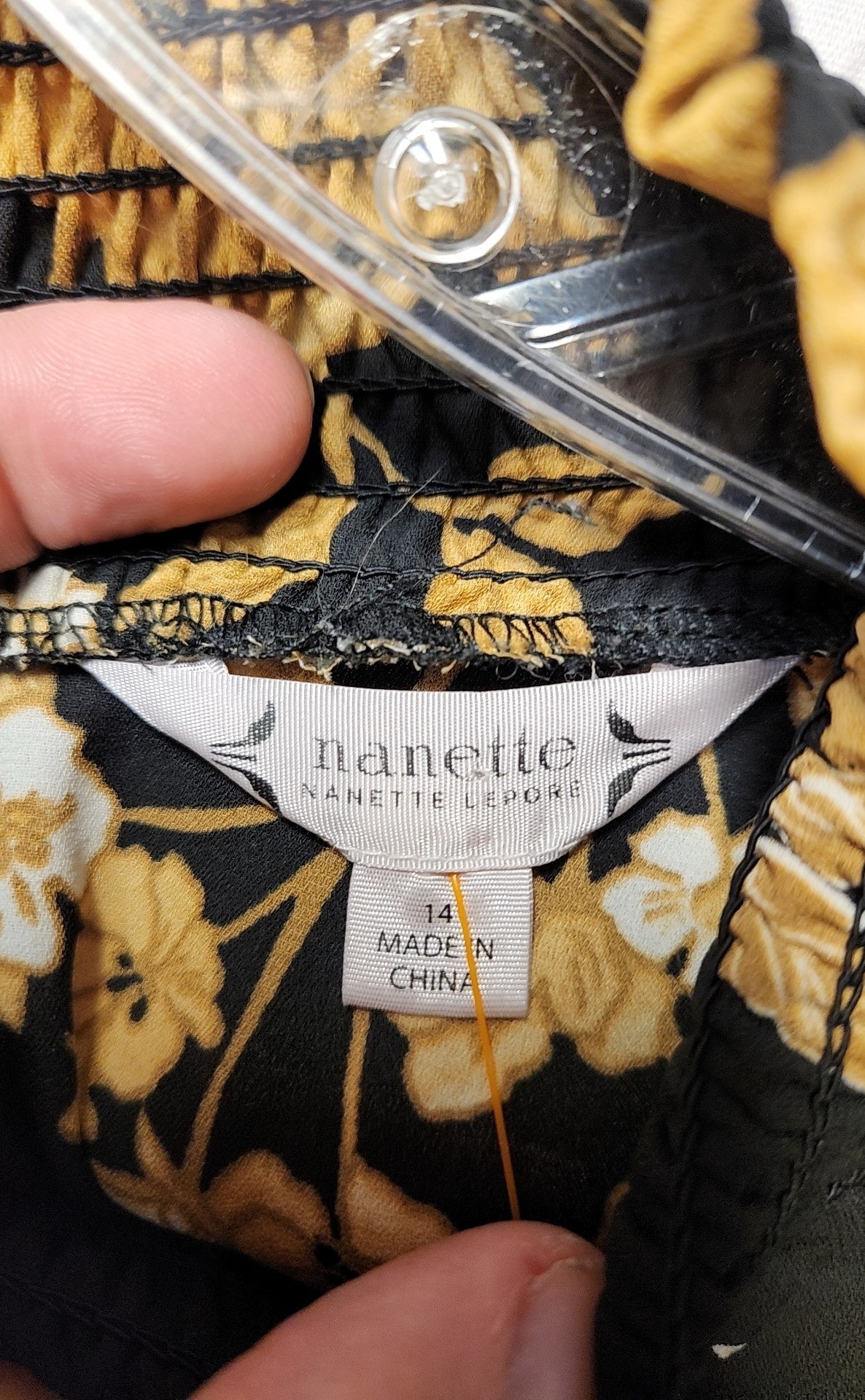 Nanette Lepore Women's Size 14 Black & Beige Floral Dress
