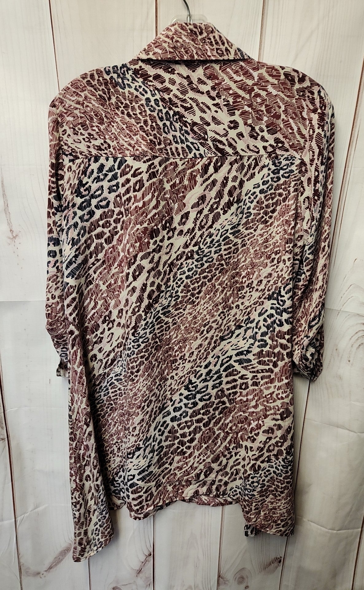Melissa Paige Women's Size S Purple Animal Print Long Sleeve Top