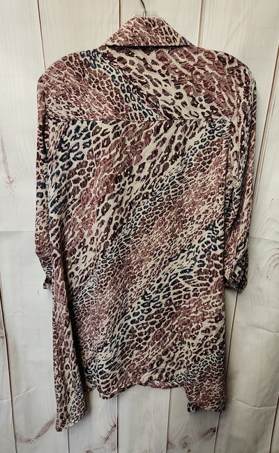 Melissa Paige Women's Size S Purple Animal Print Long Sleeve Top
