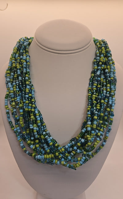 Blue & Green Beaded Necklace