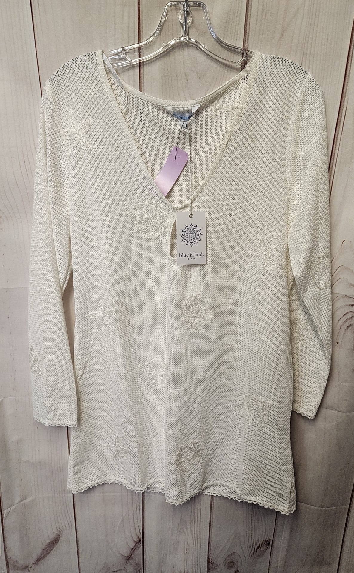 NWT Blue Island Women's Size L White Cover-Up
