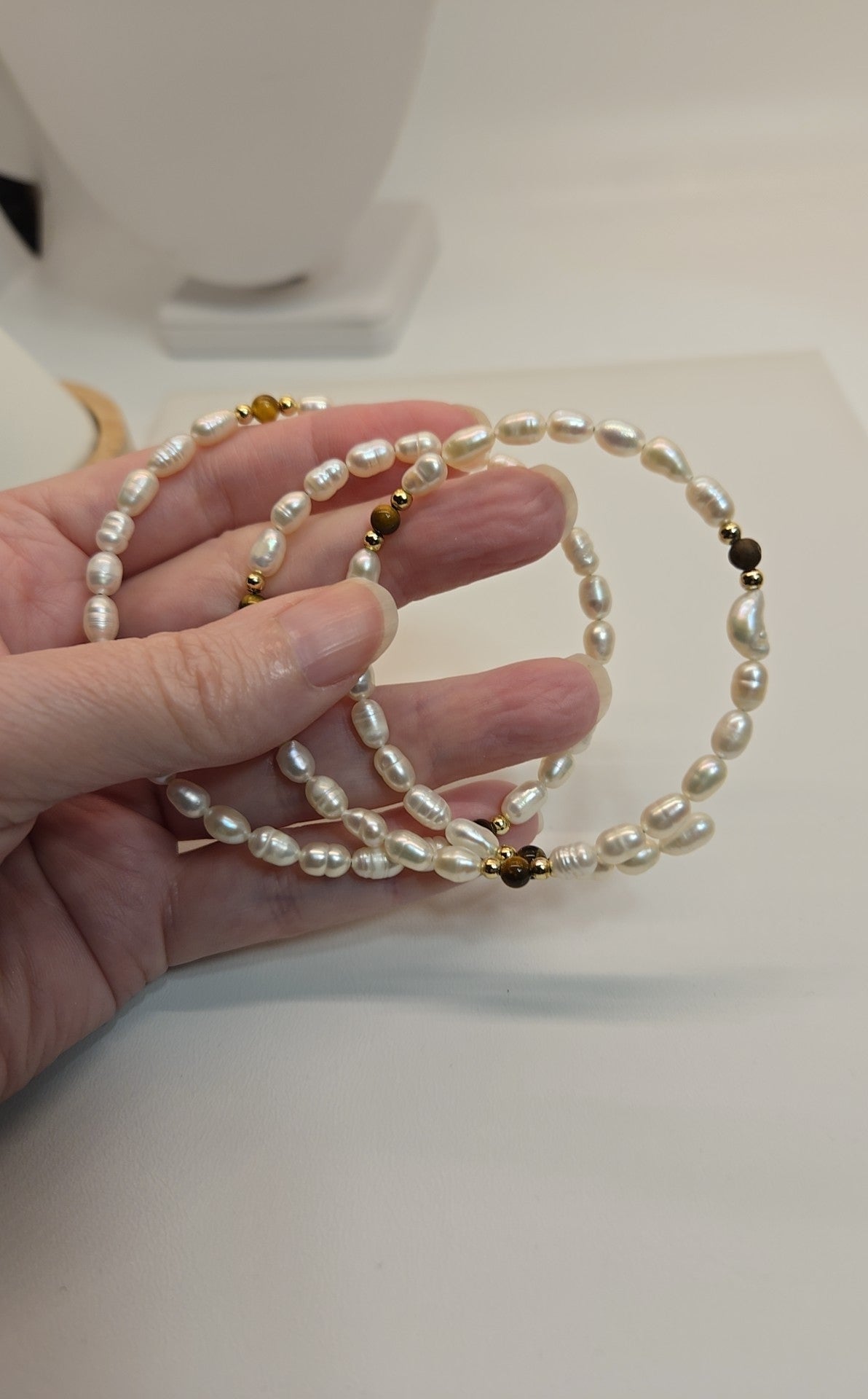 White Beaded Bracelet
