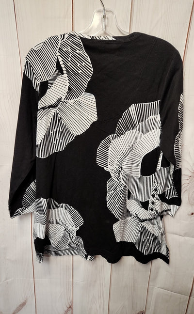 Chico's Women's Size 2 = US L Black Long Sleeve Top