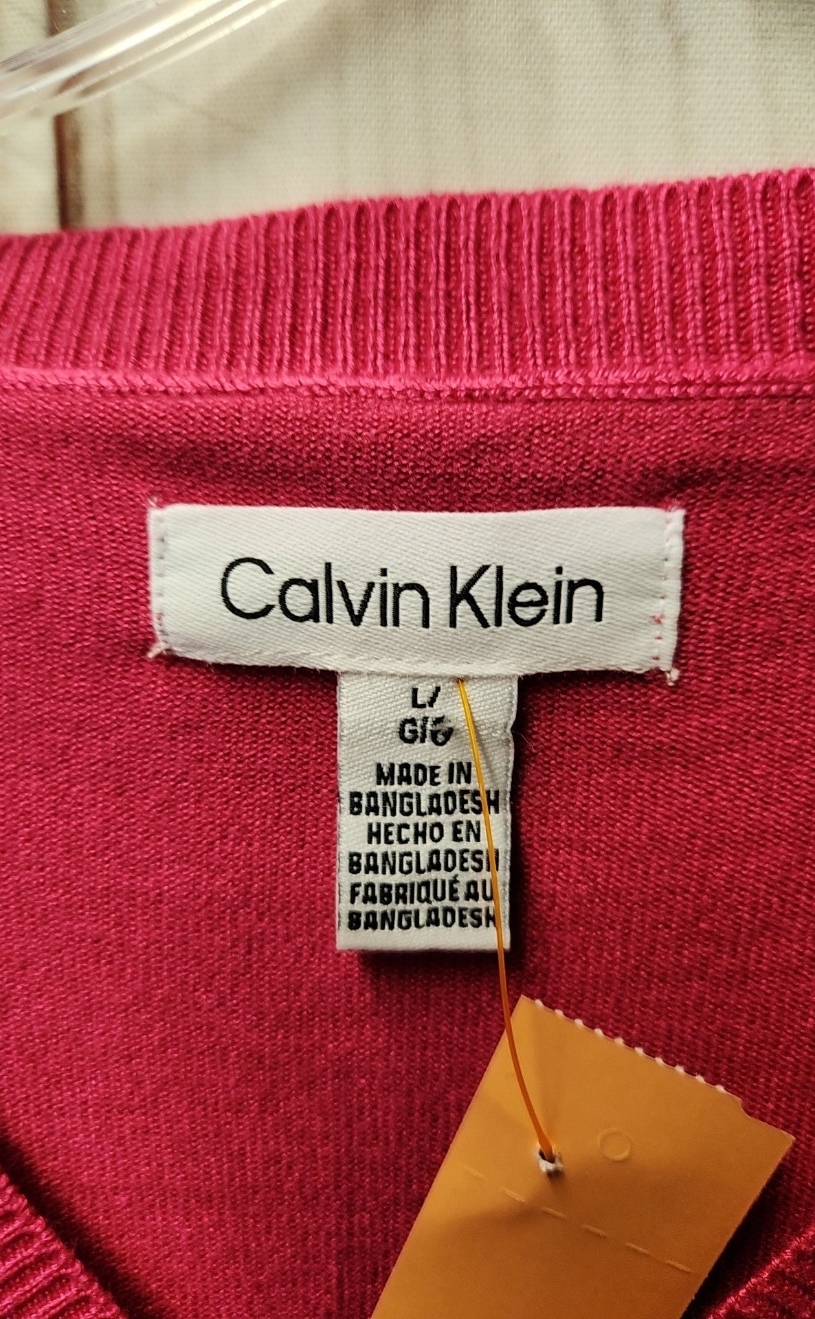 Calvin Klein Women's Size L Pink Sweater