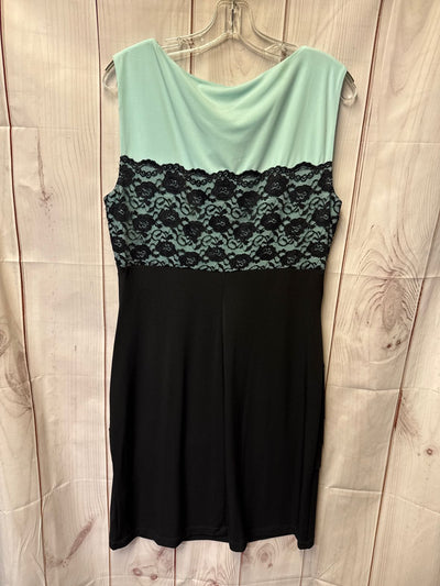 Connected Women's Size 14 Turquoise & Black Dress