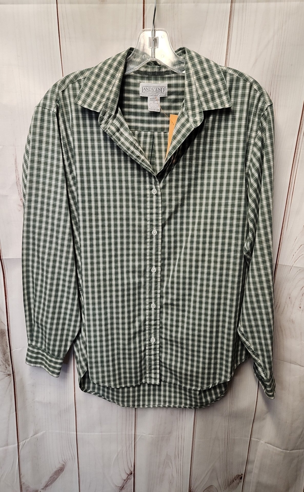 Lands End Women's Size 10 Green Long Sleeve Top