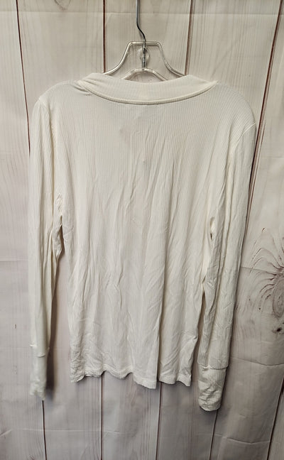Loft Women's Size L White Long Sleeve Top