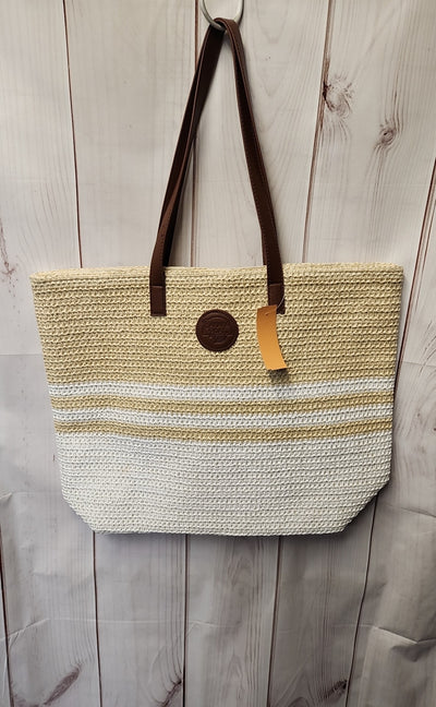 Banana Boat Beige & White Tote Bag