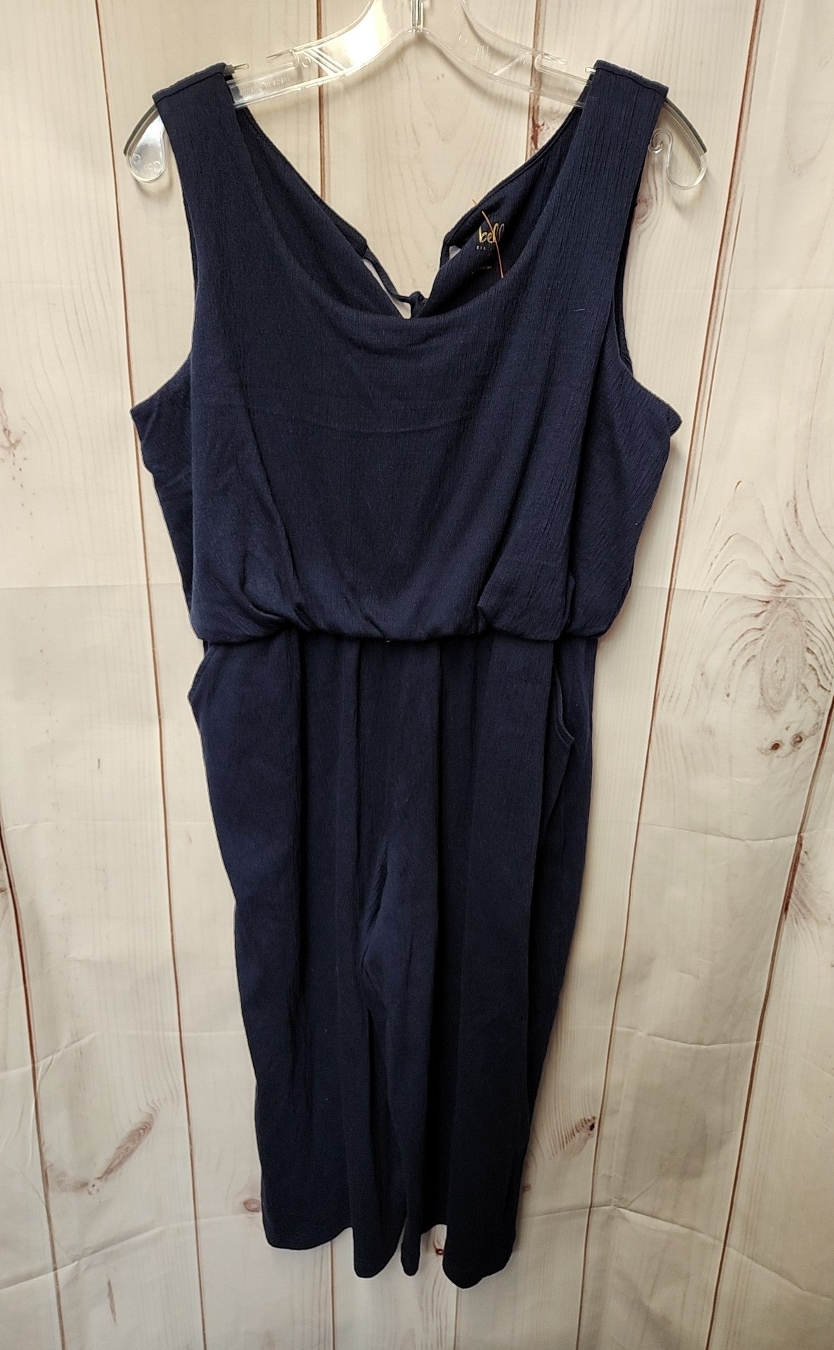Belle by Kim Gravel Women's Size M Petite Navy Jumpsuit