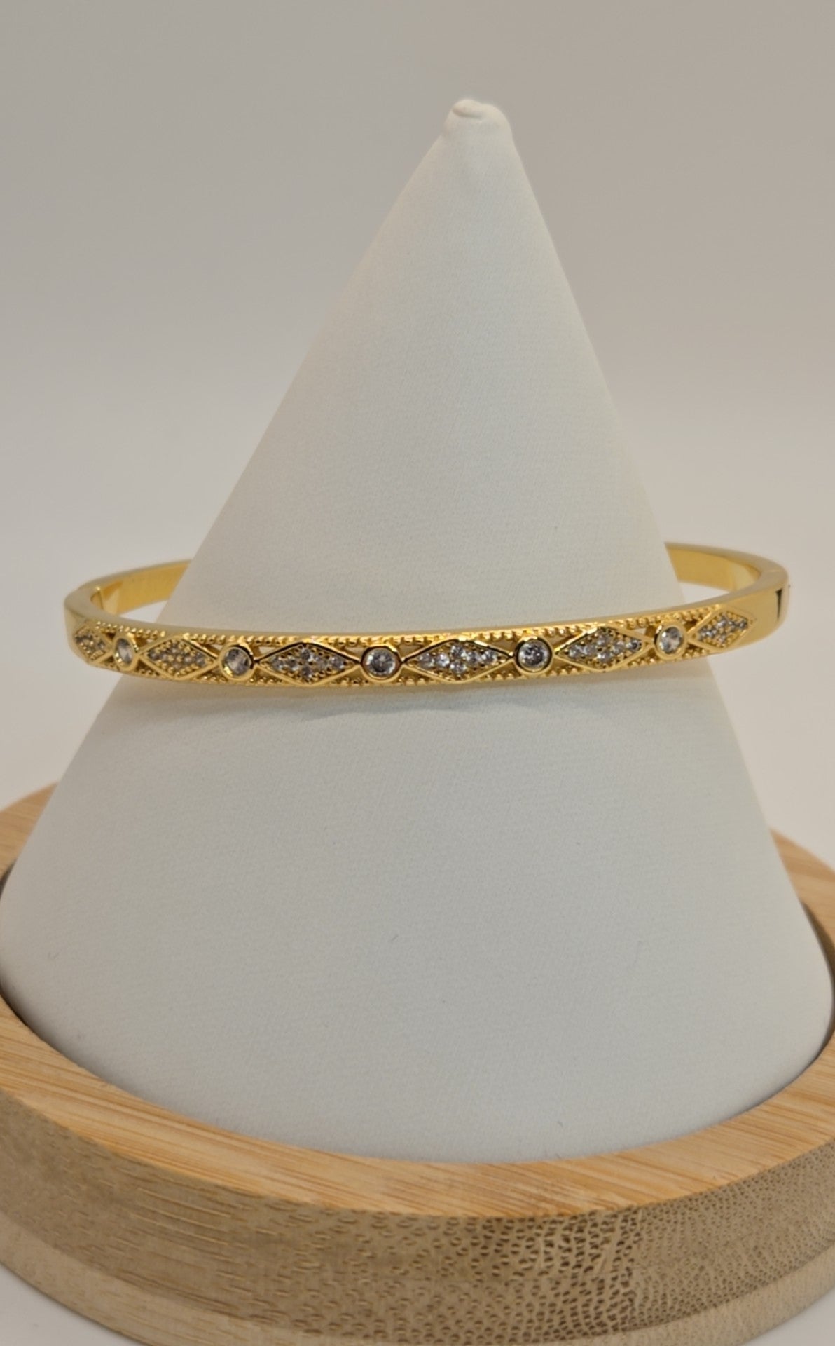 Gold Crystal Rhinestone Bangle Bracelet