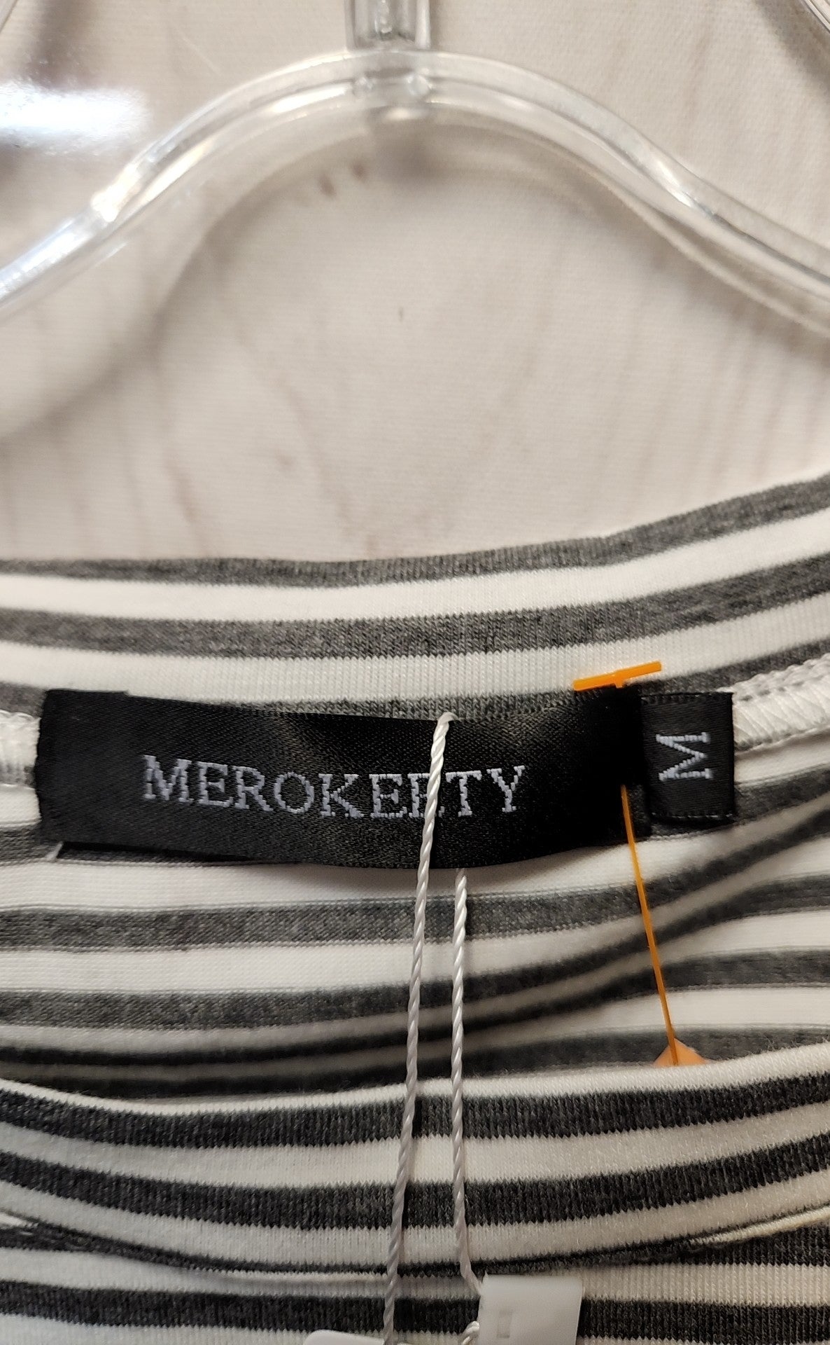 NWT Merokeety Women's Size M White & Gray Dress