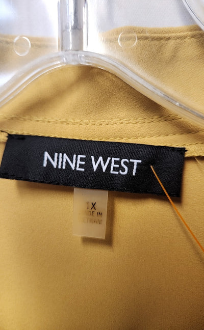 Nine West Women's Size 1X Yellow Long Sleeve Top