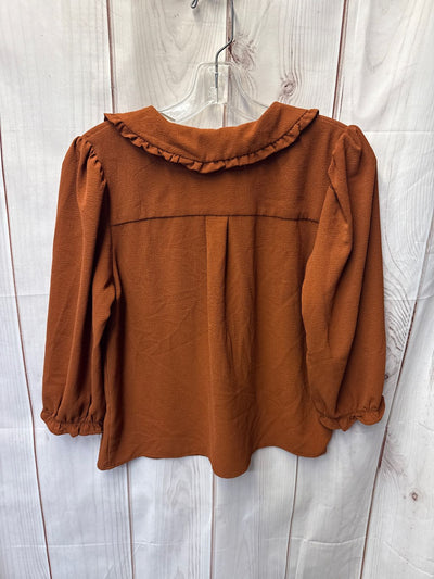 Monteau Women's Size M Orange 3/4 Sleeve Top
