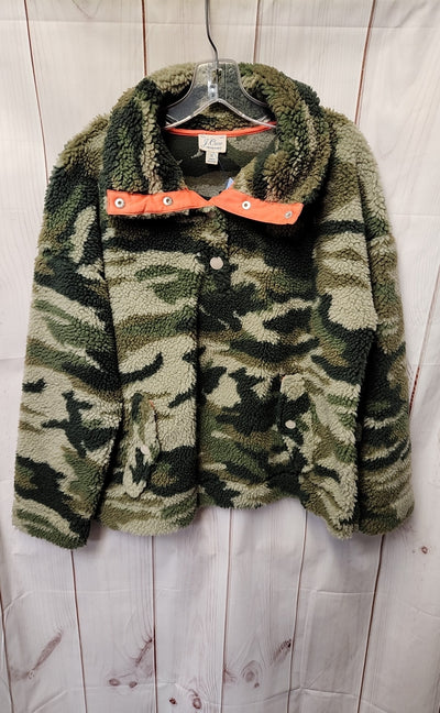 J Crew Women's Size M Green Camo Sweatshirt