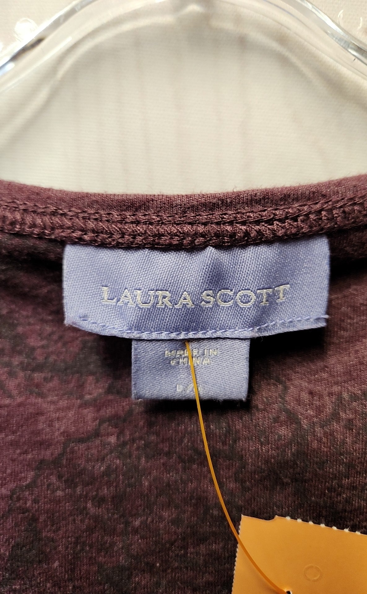 Laura Scott Women's Size L Purple 3/4 Sleeve Top