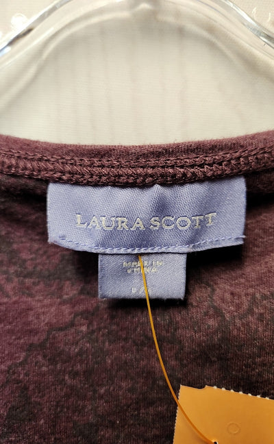 Laura Scott Women's Size L Purple 3/4 Sleeve Top
