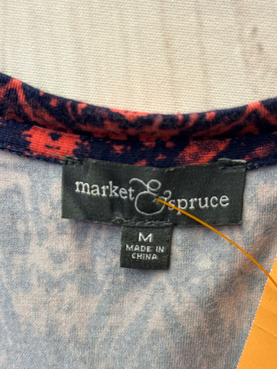 Market & Spruce Women's Size M Pink & Blue Short Sleeve Top