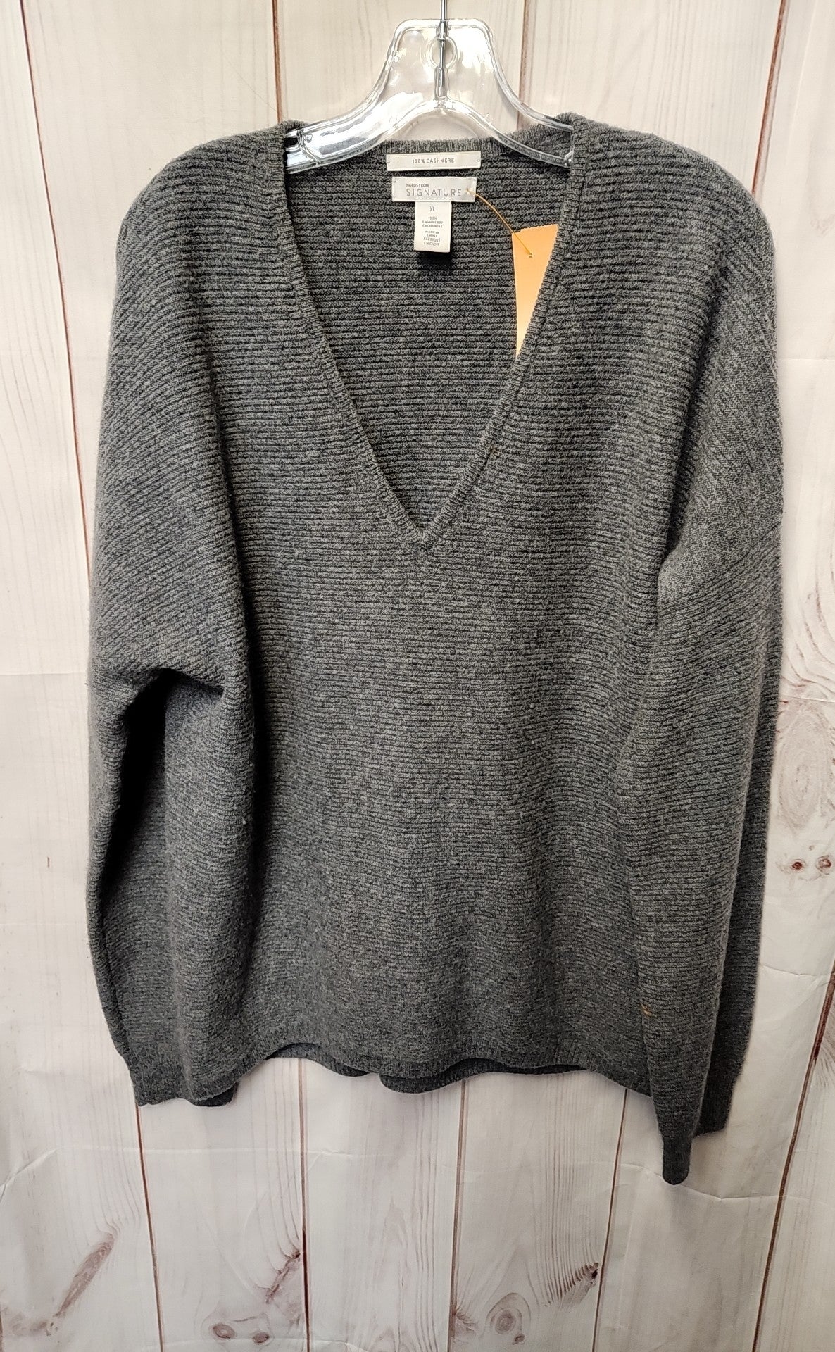 Signature Women's Size XL Gray Cashmere Sweater