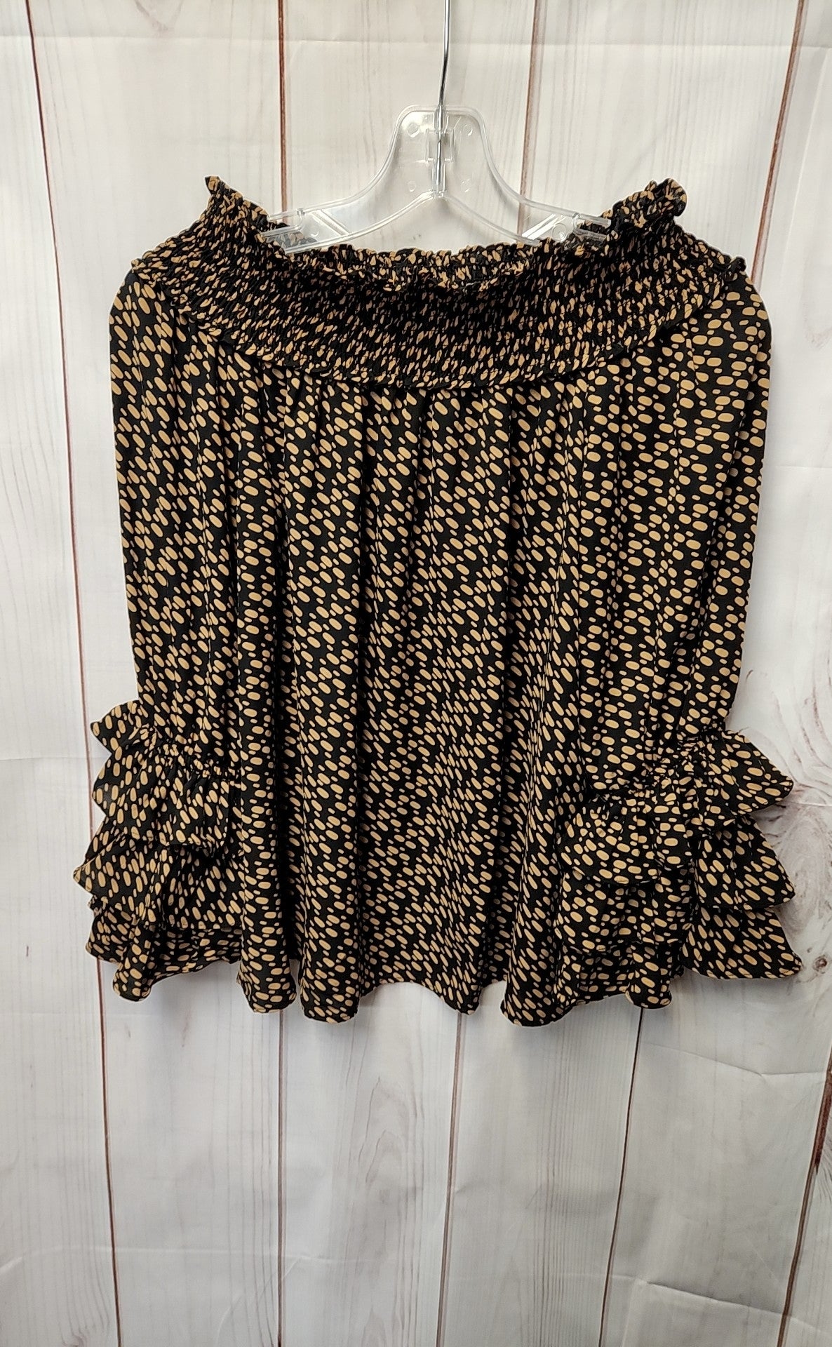 Cece Women's Size S Brown Print 3/4 Sleeve Top