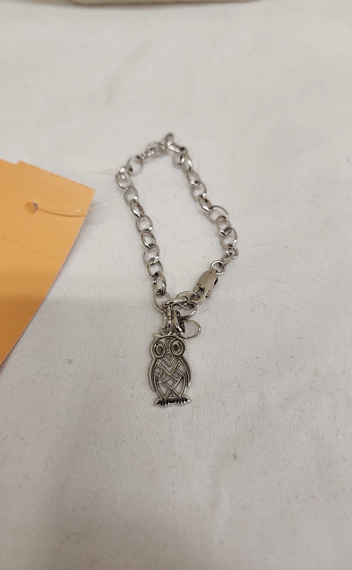 .925 Sterling Silver Owl Charm Bracelet