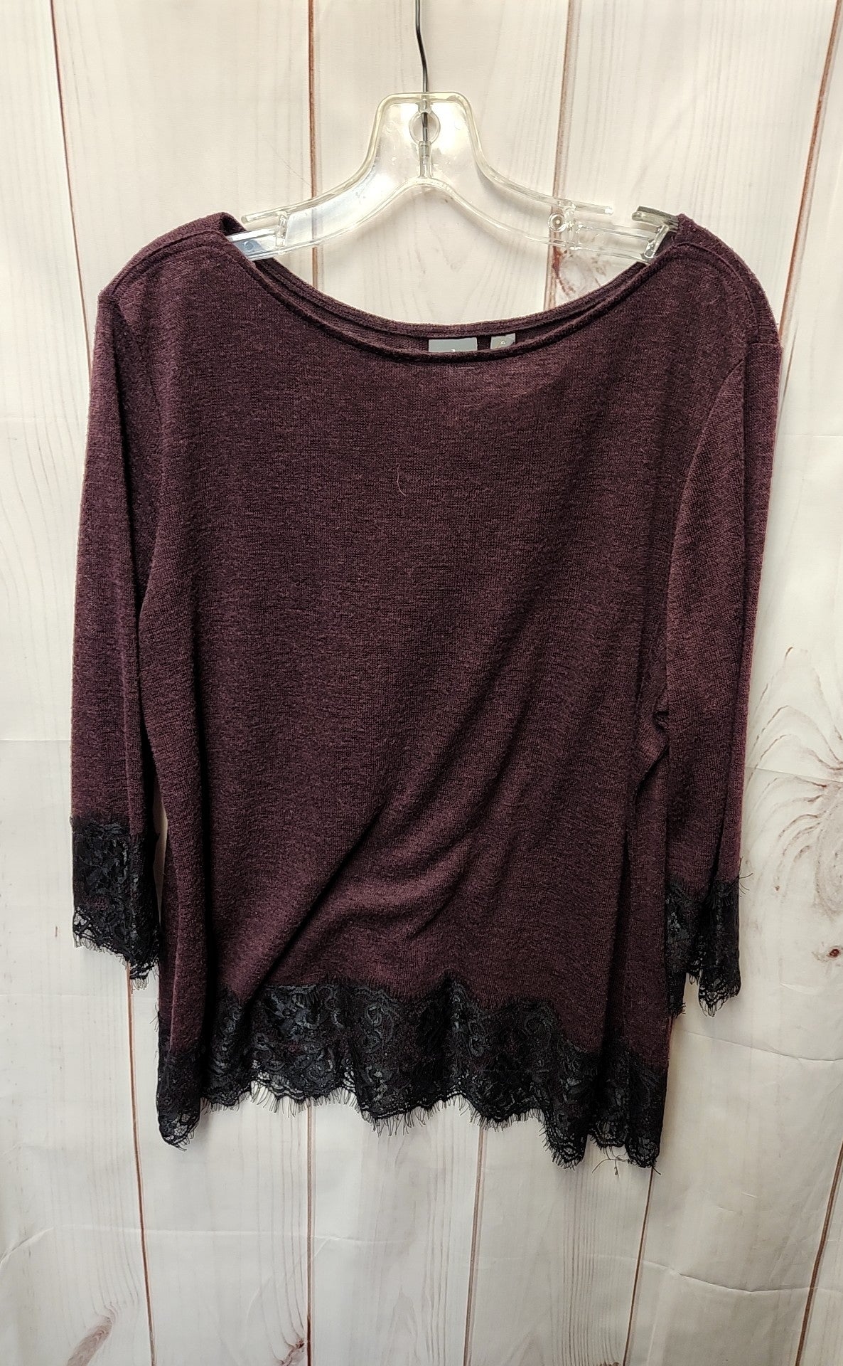 NY & Co Women's Size XL Purple 3/4 Sleeve Top