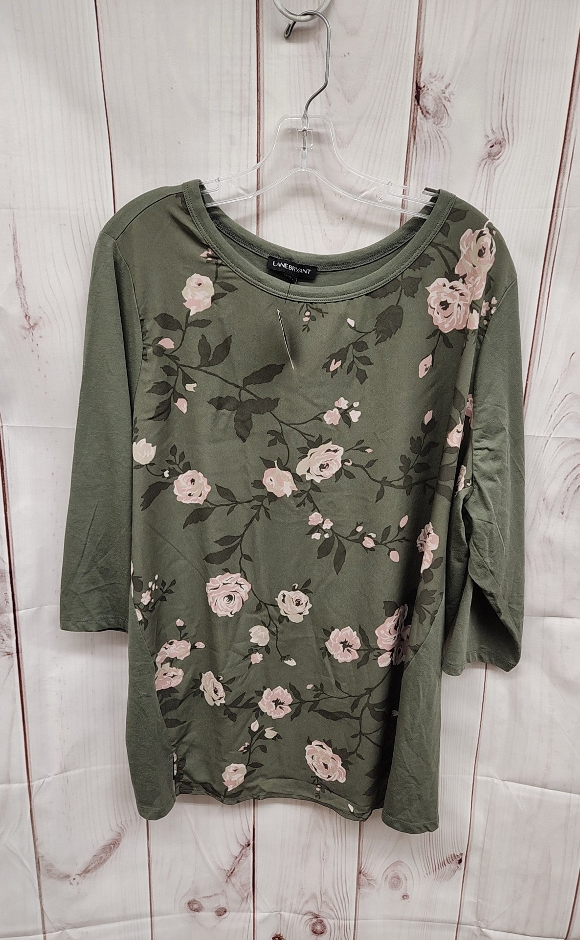 Lane Bryant Women's Size 18/20 Olive 3/4 Sleeve Top
