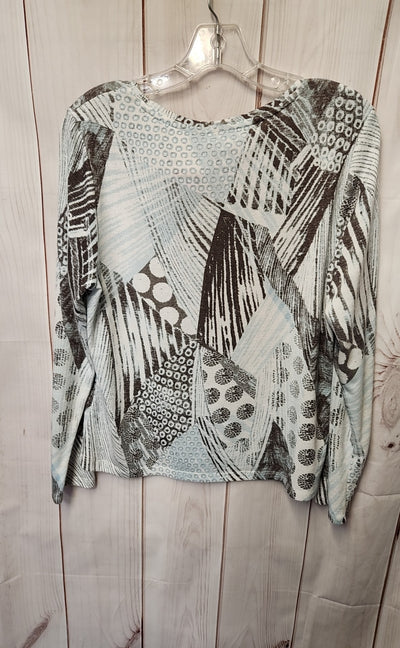 Chico's Women's Size 1 = US M Blue & Gray Long Sleeve Top