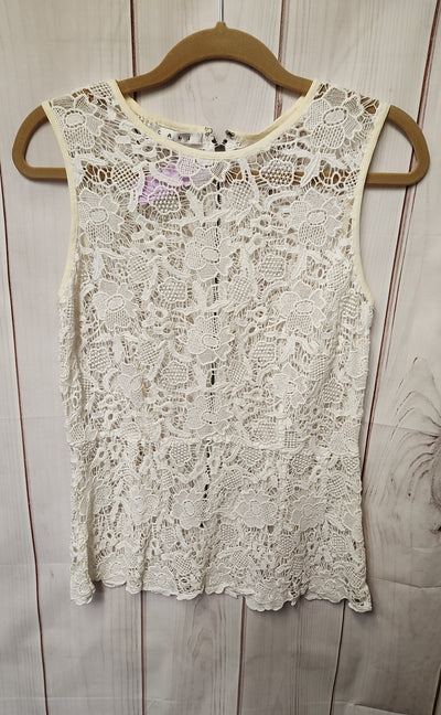 Cabi Women's Size M White Lace Floral Sleeveless Top