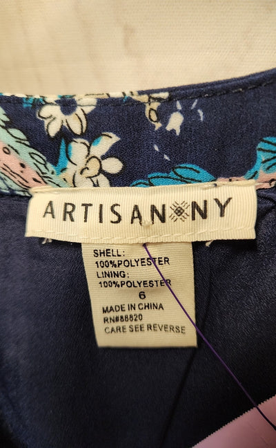 Artisan NY Women's Size 6 Blue Floral Dress